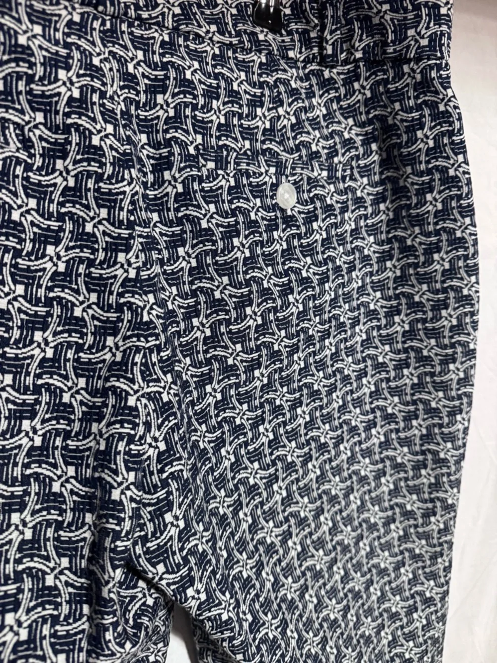 Banana Republic Avery navy blue white geometric pattern dressy crop pant Size 8P